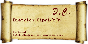 Dietrich Ciprián névjegykártya